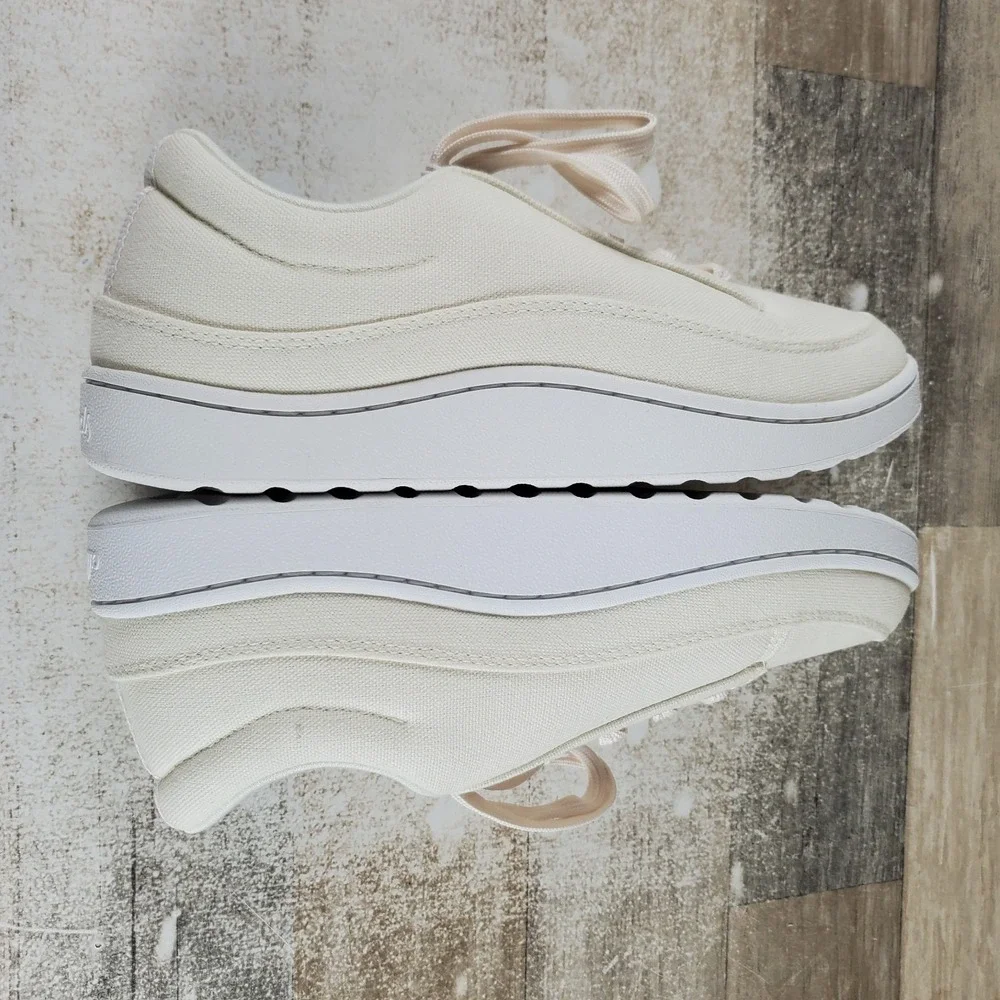 Allbirds Canvas Pacer Womens Shoes Sz 8 W Running Natural White Lace Up Sneaker